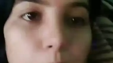 Cute girlfriend perky nipples showing viral selfie