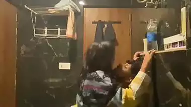 Horny girl’s xxx mms of riding a dick in the bathroom