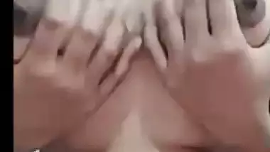 Beautiful girl with dildo masturbating her pussy