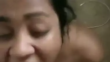 Girlfriend taking cum inside her mouth after blowjob