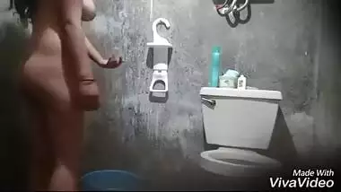 Large love melons college gal records her shower for her boyfriend