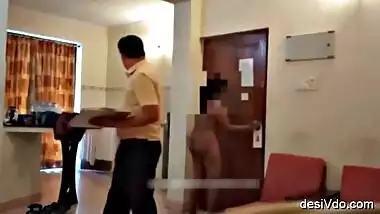 Sexy Wife teases room service guy naked and makes a video for CUCKOLD hubby