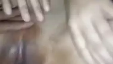 Desi chick in pink bra is horny and XXX partner films pussy first