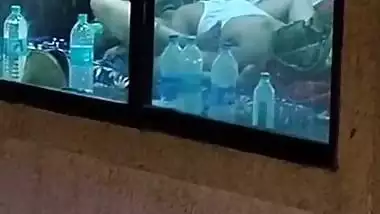 Caught through the window in hotel with bhabhi pussy lick