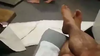 Cuckold sees his desi nude wife getting fucked by a servant