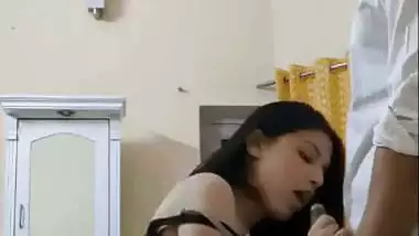 Sexy babe gives an Indian blowjob to her stepbrother