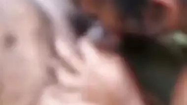 Threesome fucking in jungle by hot Tamil slut