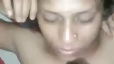 Man cums on a desi nude milf’s face and mouth