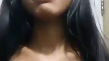 Small boobs college girl topless on a viral video call