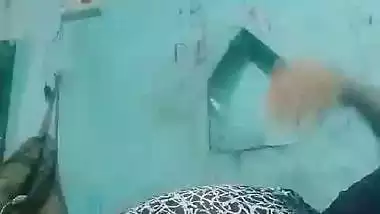 A horny desi lady shows her boobs and holes in an Indian bf